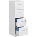 White Wooden Lockable Filing Cabinet with 4 Drawers by HOMCOM