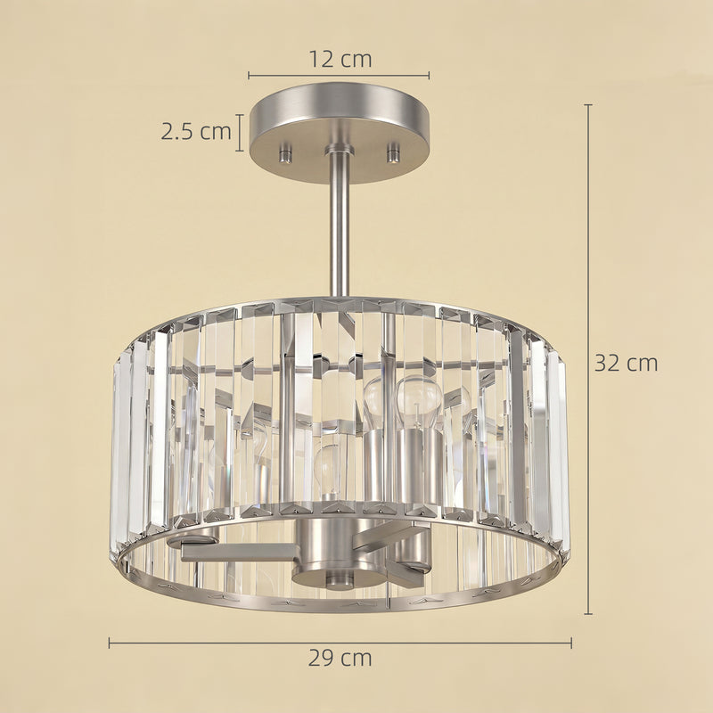 Crystal Ceiling Light for Brightening Bedrooms or Living Rooms Semi Flush
