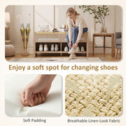 Shoe Storage Bench with Drawers and Cushioned Seat for Organised Hallways Oak and Cream Homcom