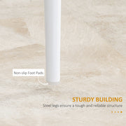 Set of 4 White Faux Leather Dining Chairs with Cushioned Seats for Modern Kitchens