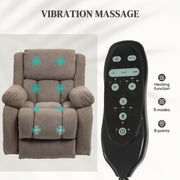 Electric Recliner Chair with Massage Heat and Lift Assist for Easy Relaxation Light Brown AOSOM