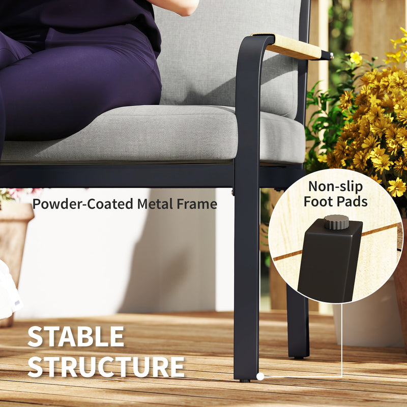 7 Seater Garden Furniture Set with Cushions and Table for Flexible Outdoor Dining Light Grey