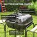 Portable Charcoal BBQ Grill with Large Cooking Area Shelves Wheels Lockable Lid by Outsunny