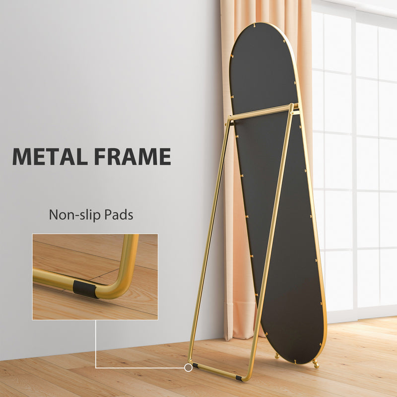 Black Two-Way Curved Full Length Mirror for Home or Dressing Room by HOMCOM