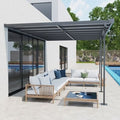 Wall Mounted Gazebo Pergola, Polycarbonate Roof, 4x3m Outsunny