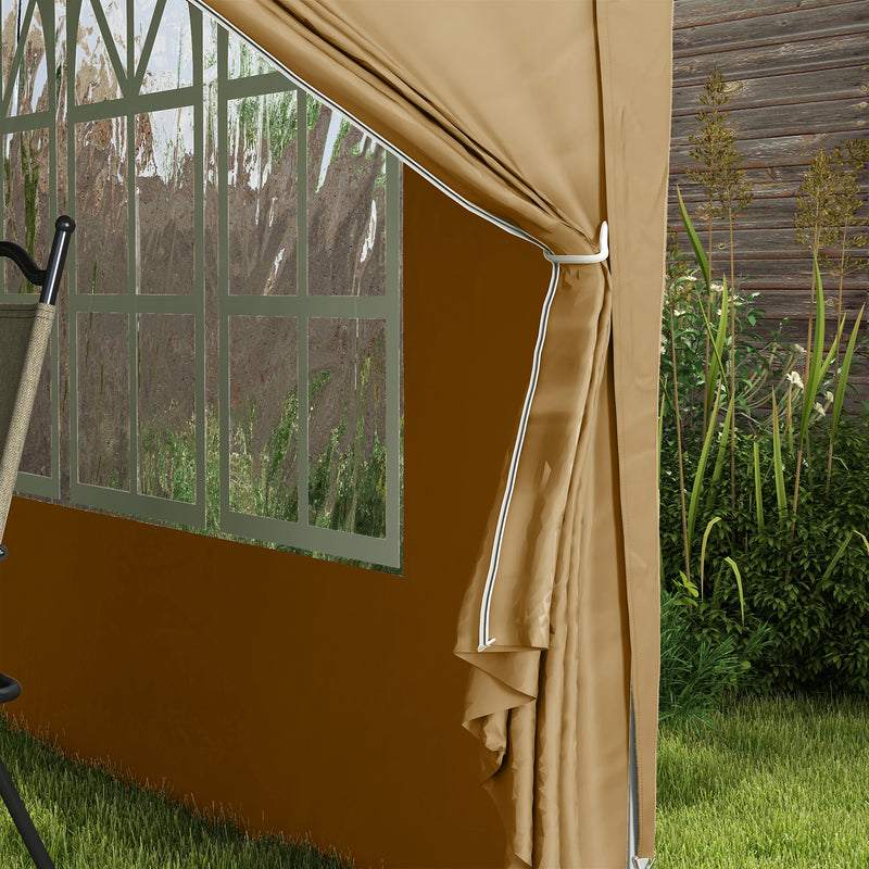 Khaki 3x3m Pop Up Gazebo Waterproof Outdoor Shelter With Carry Bag by Outsunny