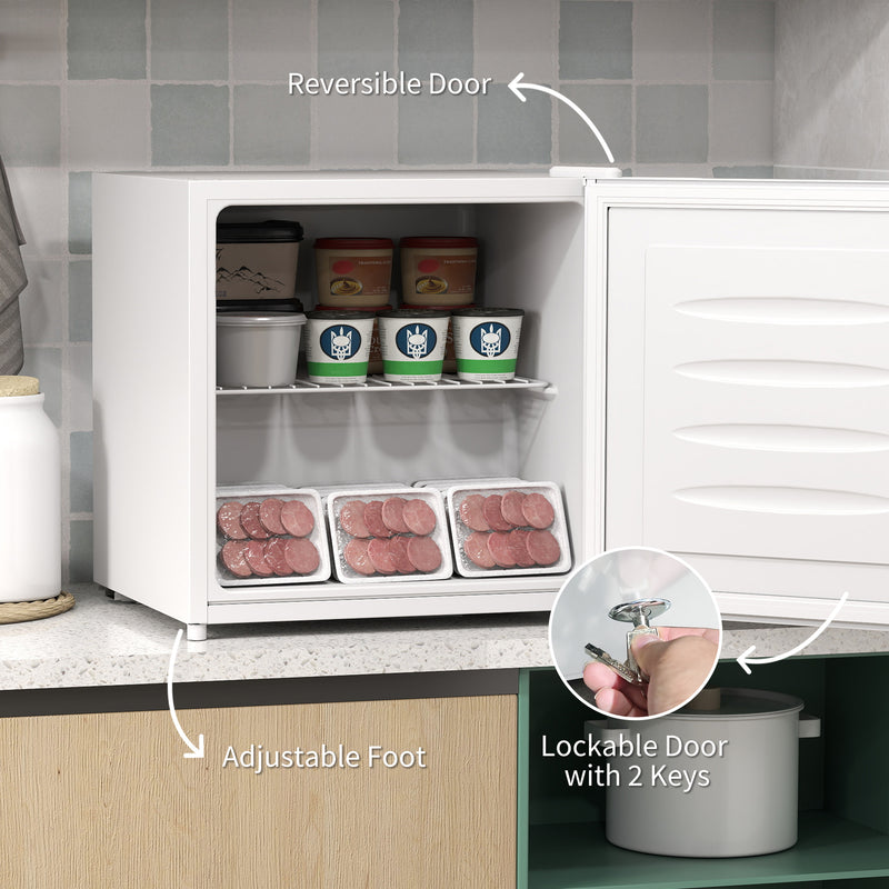 35L Compact Mini Freezer with Adjustable Temperature Control Ideal for Small Spaces White