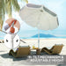 Grey Beach Umbrella with Sand Anchor Adjustable Tilt UPF50+ UV Protection and Carry Bag by Outsunny