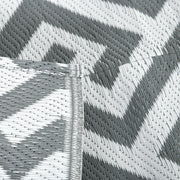 Reversible Light Grey Outdoor Rug 152x243cm for Camping Garden or Indoor Use