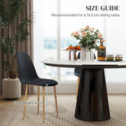 Set of 4 Black Modern Dining Chairs with Backrest and Steel Legs for Kitchen or Dining Room by HOMCOM