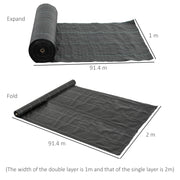 Heavy Duty Weed Control Membrane 2m x 90m 90gsm Ground Cover for Garden and Landscaping by Outsunny