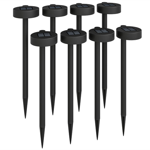 8 Pack Solar LED Garden Stake Lights Waterproof Pathway Lighting Auto On Off