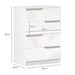 White Chest of 4 Drawers with High Gloss Front for Bedroom or Living Room by HOMCOM