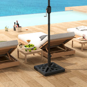 Black 15kg HDPE Garden Parasol Base with Cut-Out Design for Deck and Poolside by Outsunny