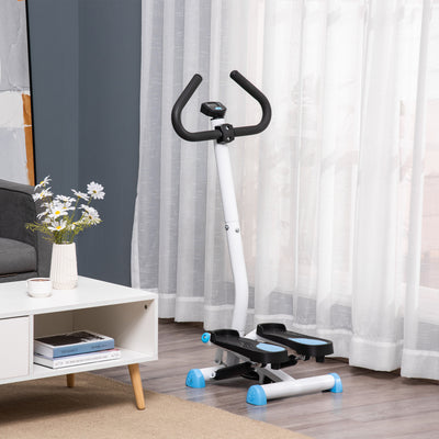 Adjustable Twister Stepper with LCD Screen for Home Cardio and Strength Training Blue AOSOM