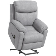 Electric Riser Recliner Armchair with Remote and Side Pockets for Elderly Comfort Grey