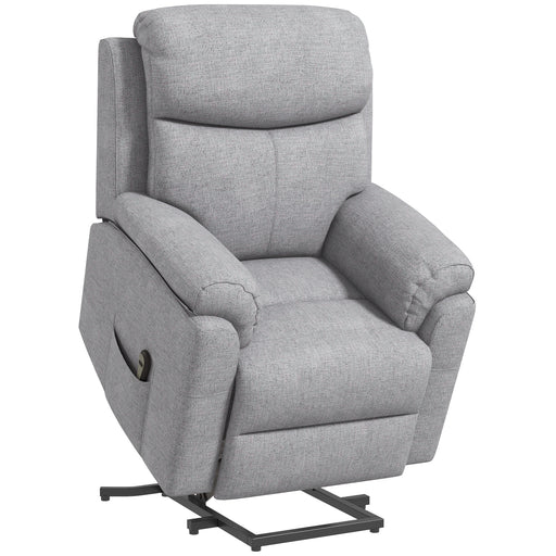 Electric Riser Recliner Armchair with Remote and Side Pockets for Elderly Comfort Grey
