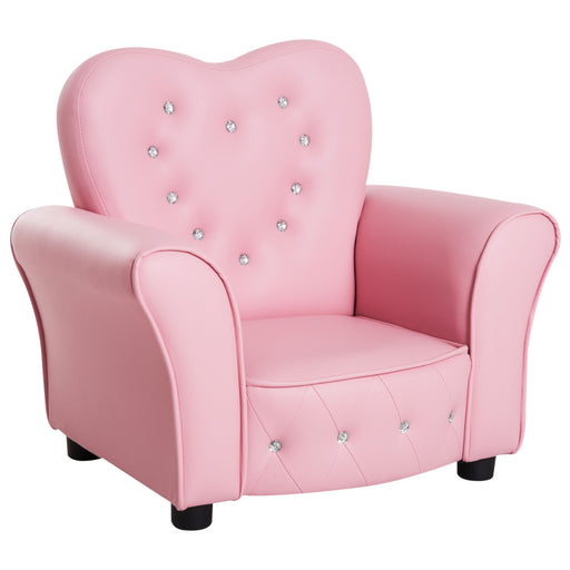 Kids Armchair with Soft Cushioning for Relaxing and Reading in Playroom or Bedroom, Pink