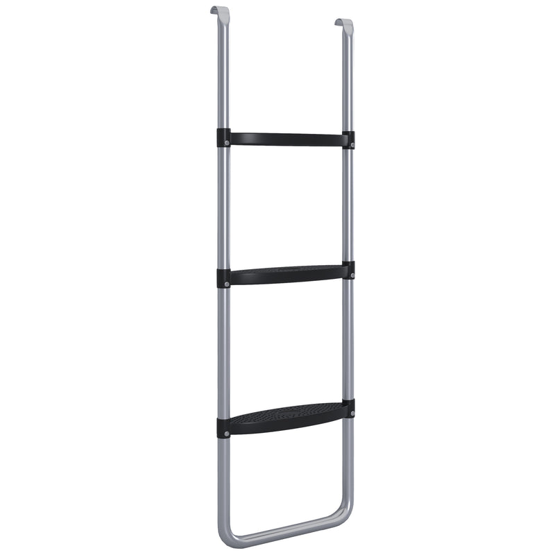Galvanised Steel Trampoline Ladder 2 or 3 Step for 6ft to 16ft Trampolines Silver by SPORTNOW AOSOM