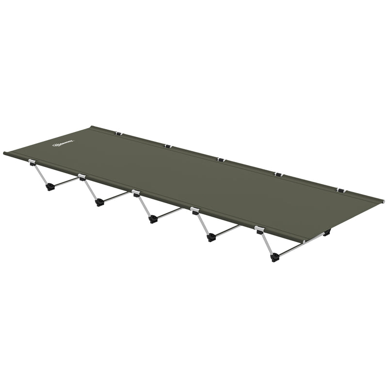 Camping Bed Foldable Off Ground for Comfortable Sleep with Carry Bag Dark Green