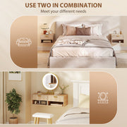 Floating Bedside Tables Set of 2 with Hidden Drawer and Shelf for Space Saving Oak AOSOM