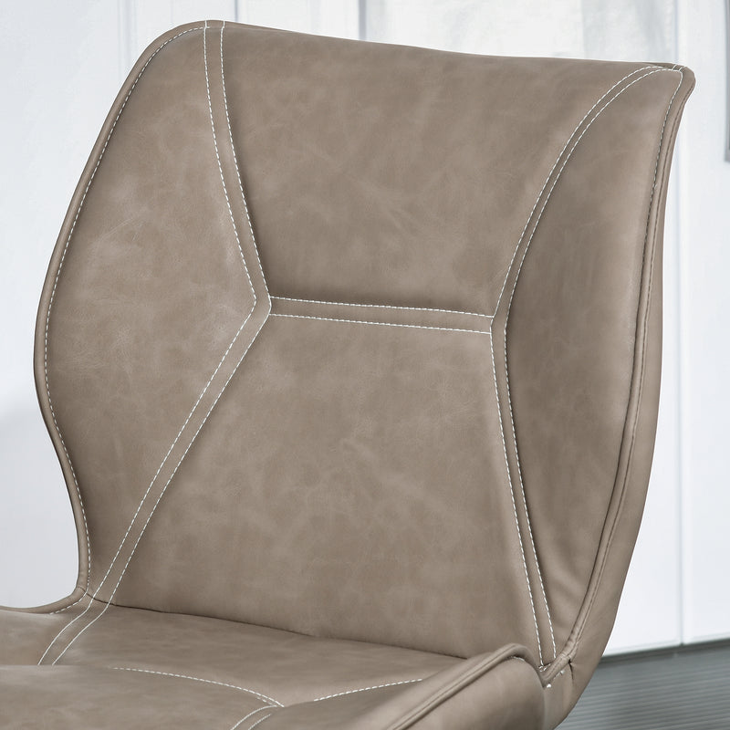 Set of 4 Racing Style Dining Chairs with Ergonomic Back and Steel Legs for Home Brown AOSOM