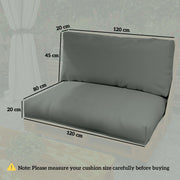 Charcoal Grey 2 Seater Pallet Furniture Cushions 20cm Thick UPF20+ Outdoor Seat Pads by Outsunny