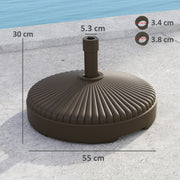 Brown 28kg Sand or 23kg Water Filled Garden Parasol Base Outdoor Umbrella Stand by Outsunny