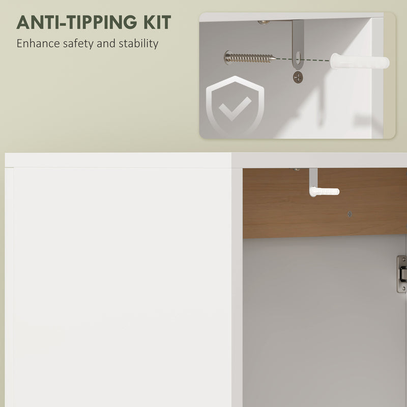 White Under Sink Bathroom Cabinet With Soft Close Doors Ideal For Pedestal Free Basins