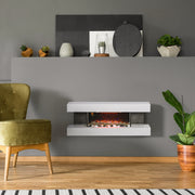 White 120cm Electric Fireplace Wall Mounted or Freestanding with LED Flame Remote 2000W by HOMCOM