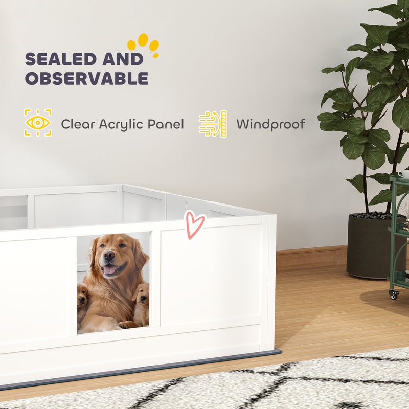 Whelping Box for Large Dogs with Pad Adjustable Entrance and Non-slip Feet 124 x 120cm by PawHut