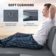 Charcoal Grey Rattan Garden Lounge Set with Cushions and Coffee Table