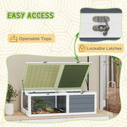 Wooden Tortoise Table with Pull Out Trays and Lamp Holder for Indoor Use Grey