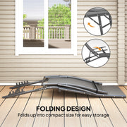 Set of 2 Grey Folding Sun Loungers with Adjustable Backrest and Pillows for Garden and Beach by Outsunny