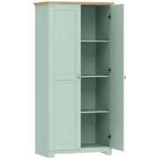 Tall Green Freestanding Storage Cabinet For Kitchen with 4 Shelves - Modern Design 80x48x172cm Homcom