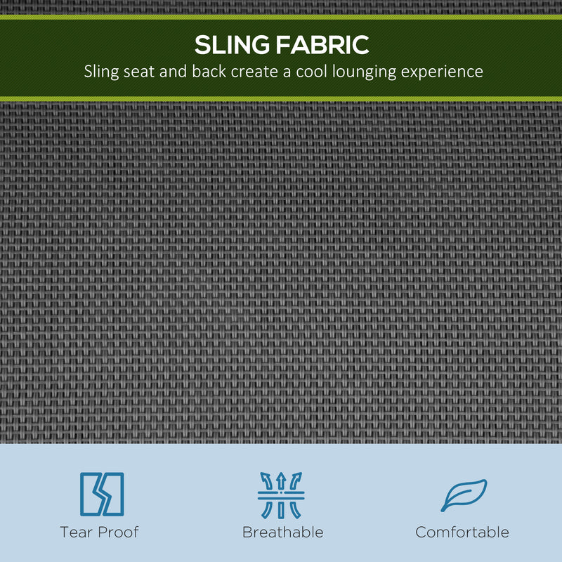 Patio Swing - 3 Seater Garden Swing Chair With Adjustable Canopy And Mesh Seat For Patio, Dark Grey