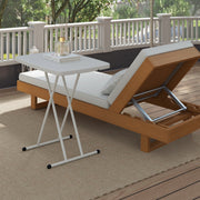 White Folding Outdoor Table Space-Saving and Lightweight by Outsunny