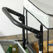 Grey Folding Camping Trolley Wagon With Canopy And Handle For Beach Or Garden Use