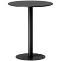 Round Dining Table With Steel Base For Kitchen Or Living Room Use 60cm Black AOSOM