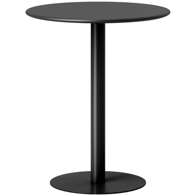 Round Dining Table With Steel Base For Kitchen Or Living Room Use 60cm Black AOSOM