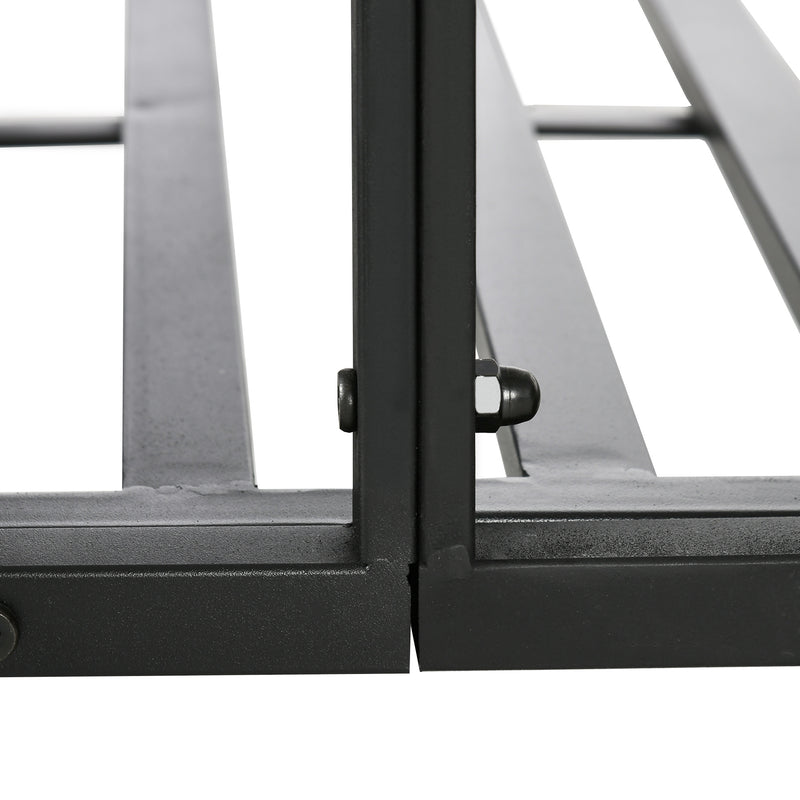 Outsunny 184cm Metal Arch Garden Garden Bridge, Safety Siderails, Arc Footbridge for Garden Creek, Stream, Pond, Black AOSOM