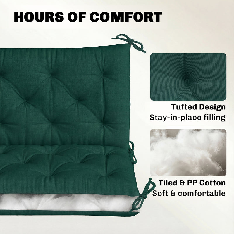 Three Seater Outdoor Bench Cushion for Added Comfort and Easy Care Green AOSOM
