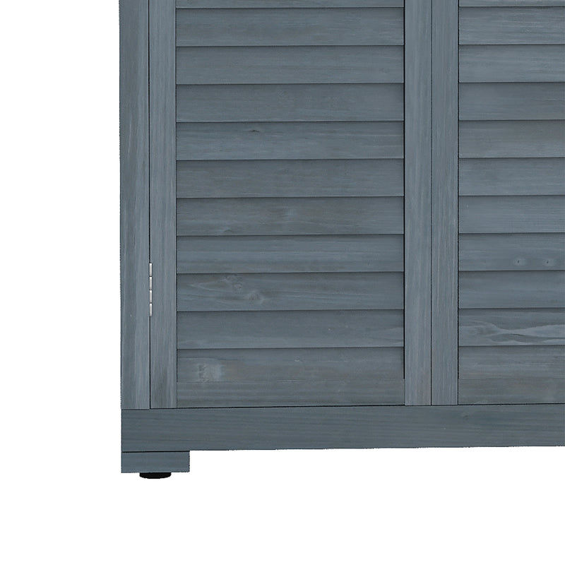 Grey Fir Wood Garden Storage Cabinet 39.5 x 79cm by Outsunny