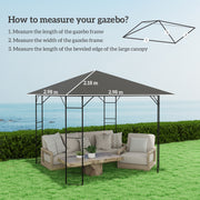Grey 3m x 3m Gazebo Canopy Replacement Cover Water Resistant with UPF30+ by Outsunny