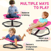 Kids Butterfly Swivel Chair for Spinning Balance and Coordination Training Pink AOSOM