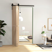 Sliding Door Track Kit for Folding Doors Space Saving and Quiet Operation Black AOSOM