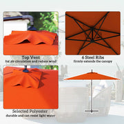 Orange 3m Cantilever Overhanging Parasol with Cross Base by Outsunny