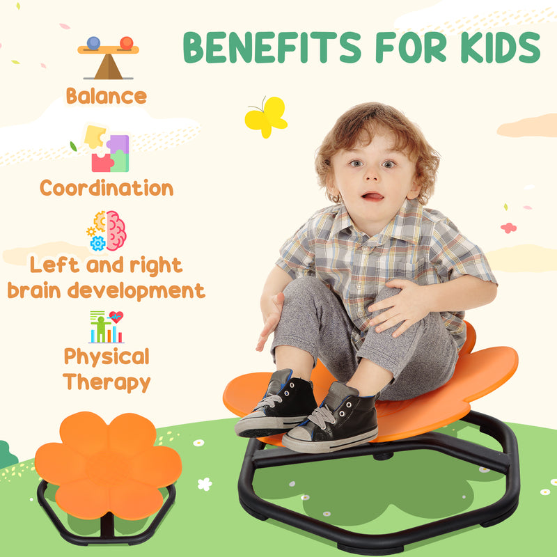Orange Sensory Spinning Chair for Kids Improves Coordination and Balance by AIYAPLAY