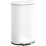 White 30L Curved Kitchen Pedal Bin With Soft Close Lid Ideal for Home or Office Use