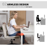 Armless Swivel Office Chair with Wheels and Criss Cross Back for Home or Desk Use Beige AOSOM
